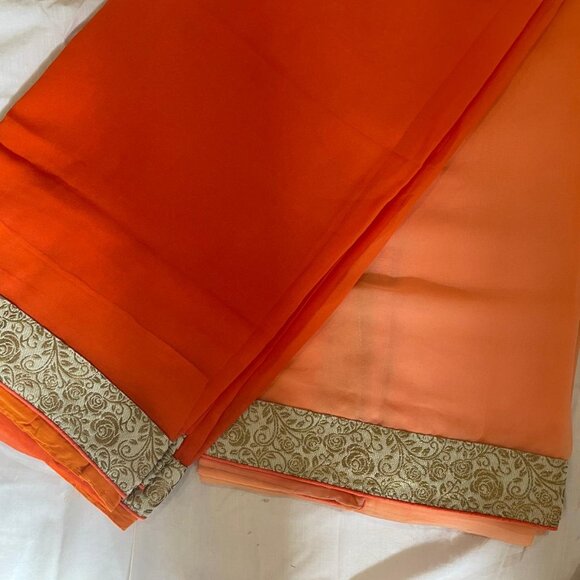 Ombre Orange Saree - Picture 1 of 2